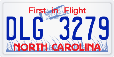 NC license plate DLG3279