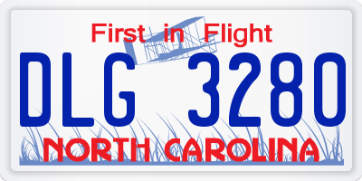 NC license plate DLG3280