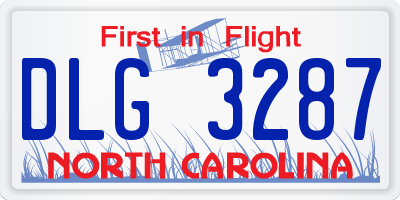 NC license plate DLG3287