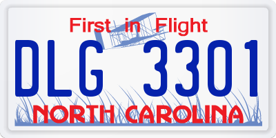 NC license plate DLG3301