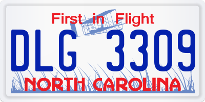 NC license plate DLG3309