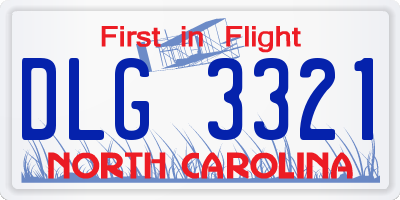 NC license plate DLG3321