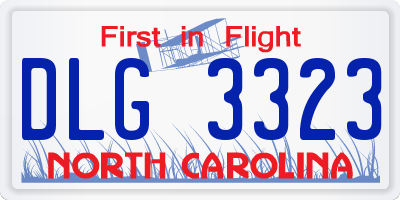 NC license plate DLG3323
