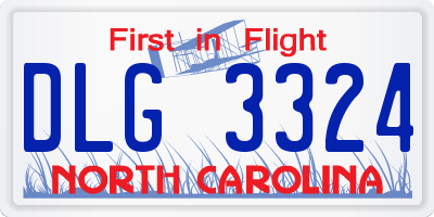 NC license plate DLG3324
