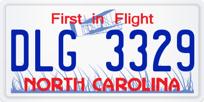 NC license plate DLG3329
