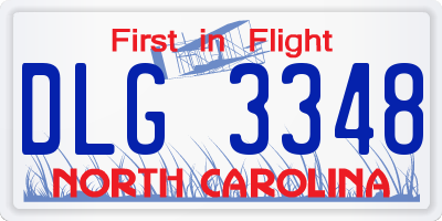 NC license plate DLG3348