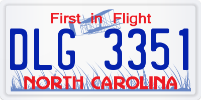 NC license plate DLG3351