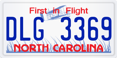 NC license plate DLG3369