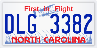 NC license plate DLG3382