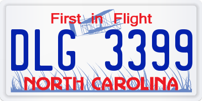 NC license plate DLG3399