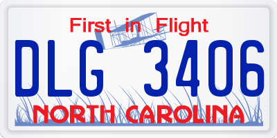 NC license plate DLG3406