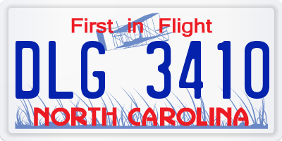 NC license plate DLG3410