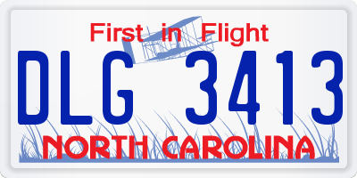 NC license plate DLG3413