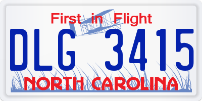 NC license plate DLG3415