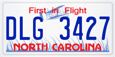 NC license plate DLG3427