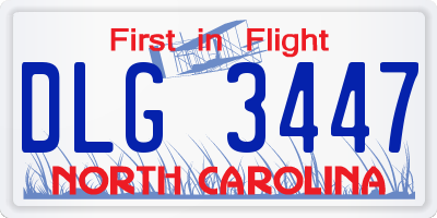 NC license plate DLG3447