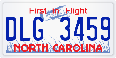 NC license plate DLG3459