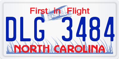 NC license plate DLG3484