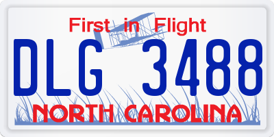 NC license plate DLG3488
