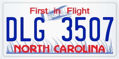 NC license plate DLG3507