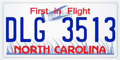 NC license plate DLG3513