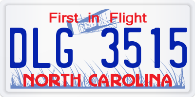NC license plate DLG3515