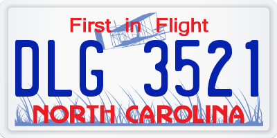 NC license plate DLG3521
