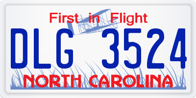 NC license plate DLG3524