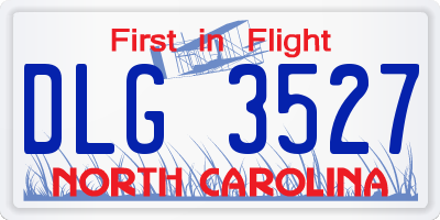 NC license plate DLG3527