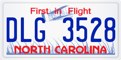 NC license plate DLG3528