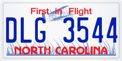 NC license plate DLG3544