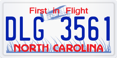 NC license plate DLG3561