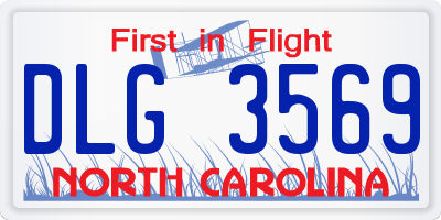NC license plate DLG3569