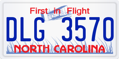 NC license plate DLG3570