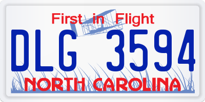 NC license plate DLG3594