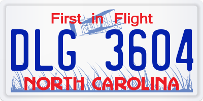 NC license plate DLG3604
