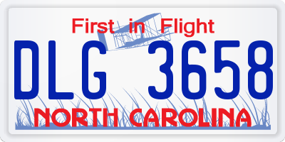NC license plate DLG3658