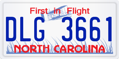 NC license plate DLG3661