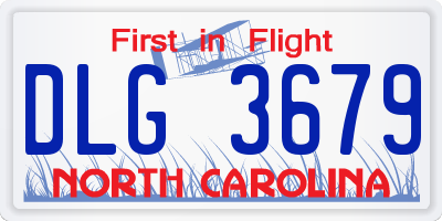 NC license plate DLG3679