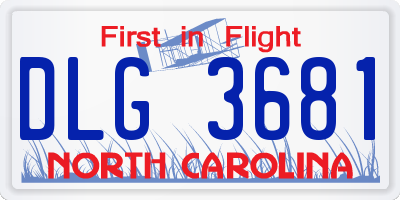 NC license plate DLG3681