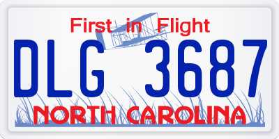 NC license plate DLG3687