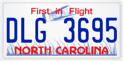 NC license plate DLG3695