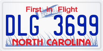 NC license plate DLG3699