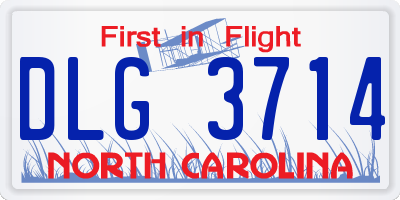 NC license plate DLG3714