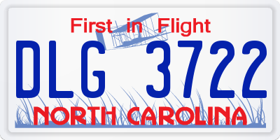 NC license plate DLG3722
