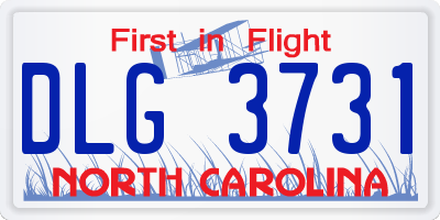 NC license plate DLG3731