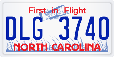 NC license plate DLG3740