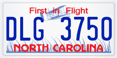 NC license plate DLG3750