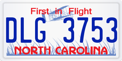 NC license plate DLG3753