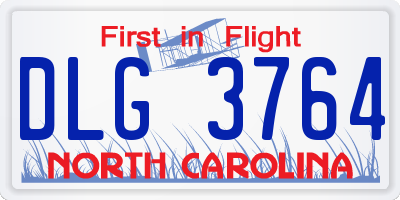 NC license plate DLG3764